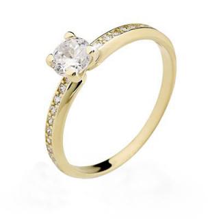 Zlatý prsten se zirkony Z70-305 váha: 1.87 g, Velikost: 57, ryzost: Au 585/1000
