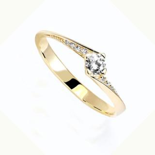 Zlatý prsten se zirkony Z70-309 váha: 1.38 g, Velikost: 52, ryzost: Au 585/1000