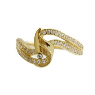 Zlatý prsten se zirkony Z70-318 váha: 2.9 g, Velikost: 52, ryzost: Au 585/1000