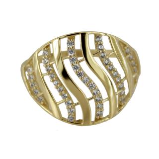 Zlatý prsten se zirkony Z70-397 váha: 1.57 g, Velikost: 56, ryzost: Au 585/1000