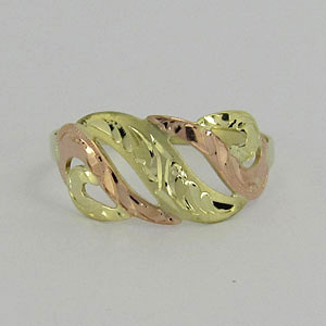 Zlatý prsten ze žlutého a červeného zlata Z70-127 váha: 1.66 g, Velikost: 61, ryzost: Au 585/1000