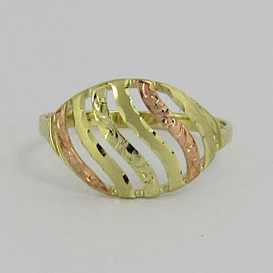 Zlatý prsten ze žlutého a červeného zlata Z70-128 váha: 2.20 g, Velikost: 59, ryzost: Au 585/1000