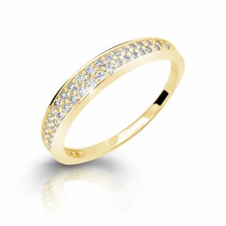 Zlatý prsten ze žlutého zlata se zirkony Z70-350 váha: 2.13 g, Velikost: 55, ryzost: Au 585/1000