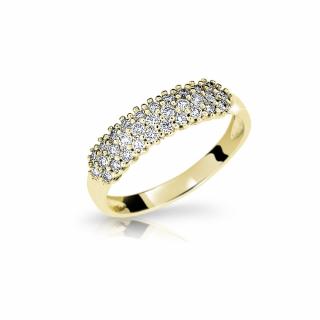 Zlatý prsten ze žlutého zlata se zirkony Z70-351 váha: 1.39 g, Velikost: 56, ryzost: Au 585/1000