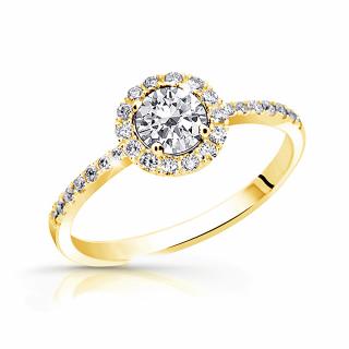 Zlatý prsten ze žlutého zlata se zirkony Z70-363 váha: 1.78 g, Velikost: 52, ryzost: Au 585/1000