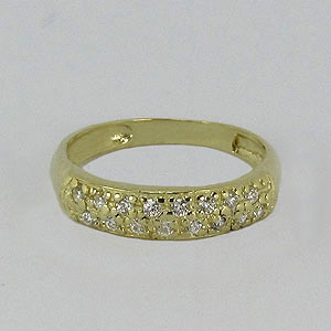 Zlatý prstýnek se zirkony Z70-043 váha: 1.95 g, Velikost: 53, ryzost: Au 585/1000
