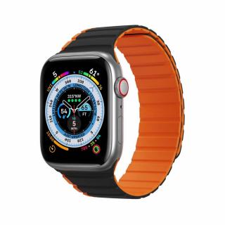 DUX DUCIS LD silikonový řemínek  pro Apple Watch 42/44/45/49mm černá/oranžová
