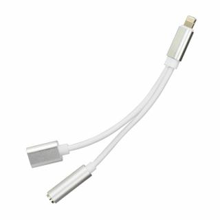 Forcell adaptér pro Apple Iphone 7/7 plus/ 8/8 plus/ X - Jack 3,5 mm stříbrný