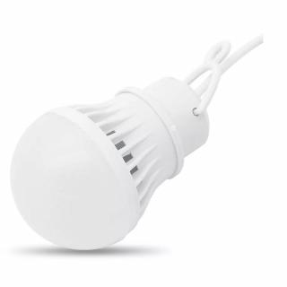 LED žárovka na USB bílé světlo 3W kabel 1m 200lm