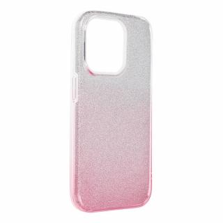 Pouzdro Forcell SHINING APPLE IPHONE 15 PRO transparent/růžové