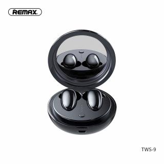 REMAX Sluchátka bezdrátové / bluetooth TWS-9 s dokovací stanicí a zrcadlem černé