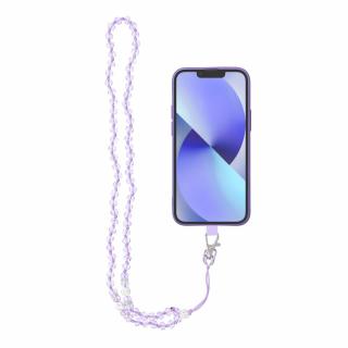 Šňůrka na mobil CRYSTAL DIAMOND na telefon / délka 74cm (37cm ve smyčce) / na krk - fialová