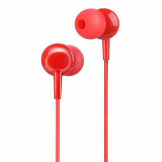 Stereo sluchátka Headset HOCO / do uší jack 3,5mm M14 červené