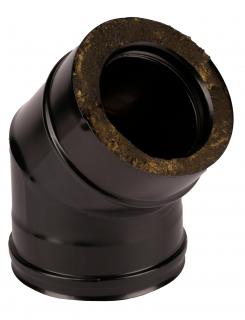 ATI - Izolované koleno 100/150 mm, 45° - kouřovod pro peletová kamna, kotle