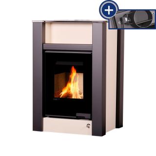 Krbová kamna AQUAFLAM VARIO ® LEND 11/5kW krémová, elektronická regulace