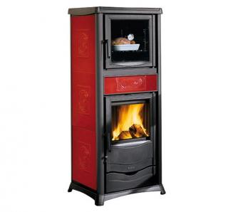 La Nordica TermoRossella Plus Forno D.S.A. 4.0 - Krbová kamna na dřevo s teplovodním výměníkem  Pro další slevu volejte +420 778 500 111 Barva: Bordó