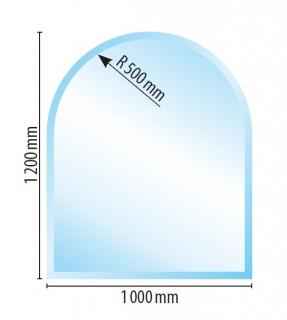 Sklo pod kamna A1 , fazeta 6 mm