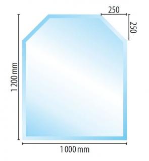 Sklo pod kamna C1, fazeta 6 mm