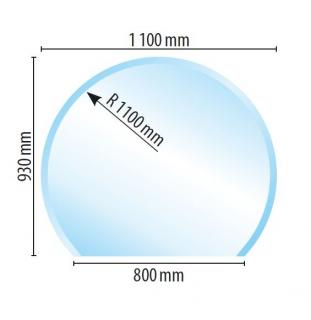 Sklo pod kamna I3, fazeta 6 mm