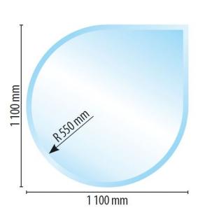 Sklo pod kamna J1, fazeta 6 mm