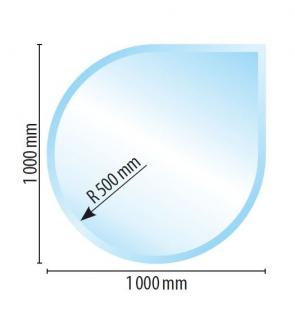 Sklo pod kamna J2, fazeta 6 mm