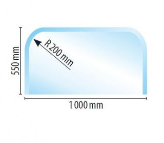 Sklo pod kamna M8, fazeta 6 mm