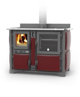 THERMOROSSI BOSKY COUNTRY F30 EVO VINTAGE - Kuchyňská kamna na pevná paliva s teplovodním výměníkem Barva: Bordó