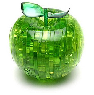 3D Crystal puzzle Jablko zelené