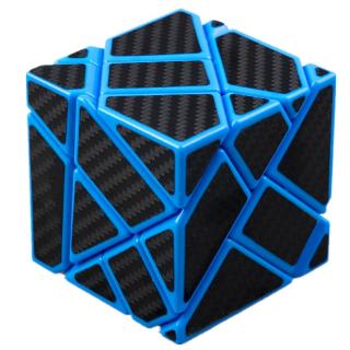 Blue Ninja Ghost Cube with carbon fibre stickers - hlavolam