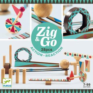 Dřevěná dráha Zig & Go 28 dílků - Zručnostní hra