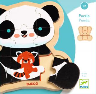 Dřevěné puzzle Panda, 9 dílků