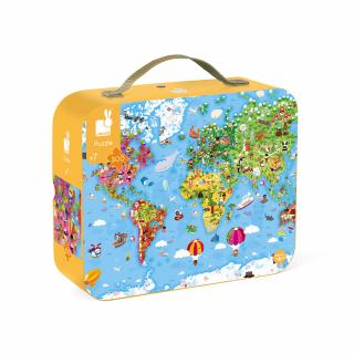 Janod Mapa světa v kufříku Puzzle 300