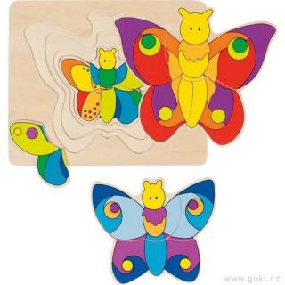 Motýl dřevěný - puzzle