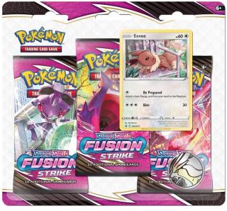Pokémon TCG: SWSH08 Fusion Strike - 3 Blister Booster Eevee - sběratelská karetní hra