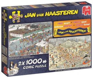 Puzzle Ledový závod a Novoroční koupání 2x1000 dílků