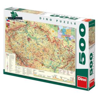 Puzzle Mapa ČR - 500 d.