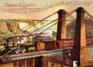 Puzzle Posters: The only Route via Niagara Falls & Suspension Bridge