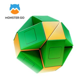 Rubikův had Yellow+Green Monster Go MG 24 Blocks Magic Snake- plastový hlavolam