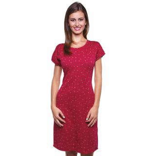 dámské funkční šaty - červená-antracit puntíčky Velikost: L