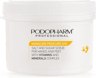 PODOPHARM solný a cukrový peeling pro ruce a nohy s obsahem vitamínů a minerálů - 600ml