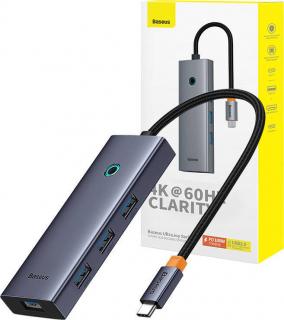 6v1 Hub Baseus UltraJoy USB-C s HDMI4K@60Hz+4xUSB 3.0+PD (vesmírně šedá)