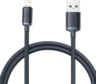 Baseus Crystal Shine kabel USB na Lightning, 2,4 A, 1,2 m (černý)