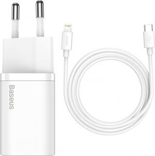 Baseus Super Si Quick Charger 1C 20W s kabelem USB-C pro Lightning 1m (bílá)