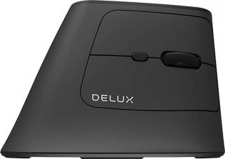 Bezdrátová ergonomická myš Delux MV6 DB BT+2.4G (černá)