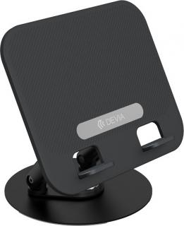Devia skládací držák stojánek EL238 pro notebook tablet otočný o 360 hliníkově černý