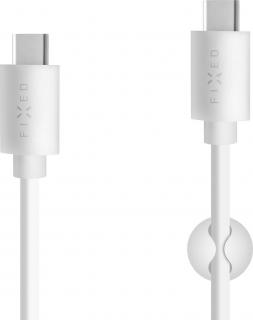 Dlouhý datový a nabíjecí kabel FIXED s konektory USB-C/USB-C a podporou PD, USB 2.0, 2 metry, 60W, bílý