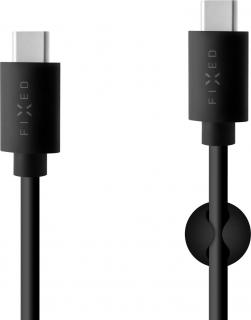 Dlouhý datový a nabíjecí kabel FIXED s konektory USB-C/USB-C a podporou PD, USB 2.0, 2 metry, 60W, černý