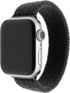 Elastický nylonový řemínek FIXED Nylon Strap pro Apple Watch 38/40/41mm, velikost L, černý