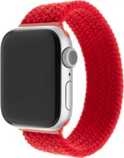 Elastický nylonový řemínek FIXED Nylon Strap pro Apple Watch 38/40/41mm, velikost L, červený