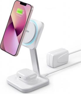 ESR HALOLOCK 2IN1 CRYOBOOST MAGNETIC MAGSAFE WIRELESS CHARGER ARCTIC WHITE